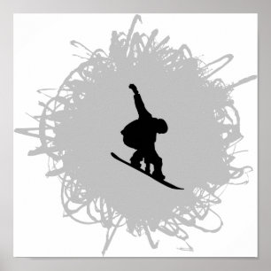 Affiche Style Snowboard Scribble