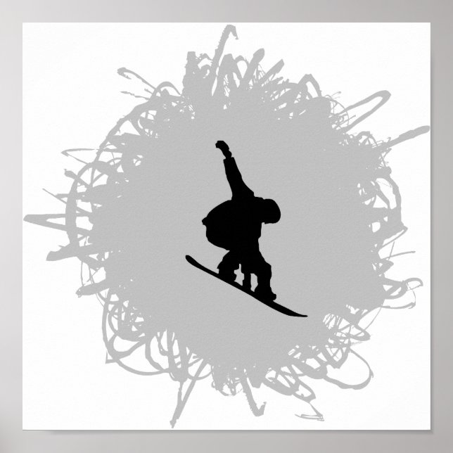 Affiche Style Snowboard Scribble (Devant)