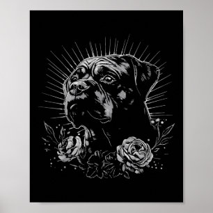 Affiche Style tatouage Lover Rottweiler Retro Chien