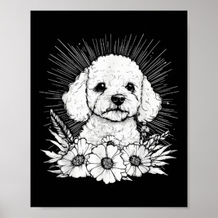 Affiche Style tatouage Poodé Lover Retro Chien _1