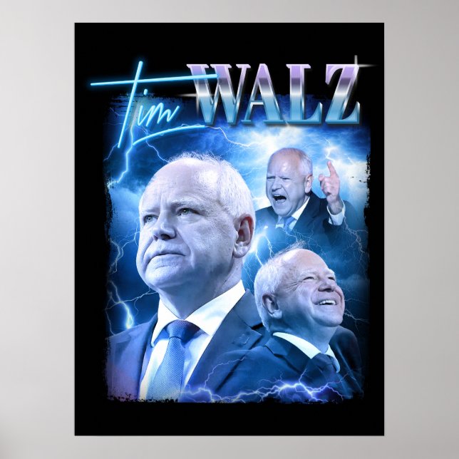 Affiche Style Tim Walz Retro 90s (Devant)