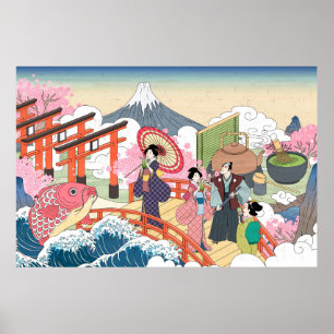 Affiche Style Ukiyo-e japonais