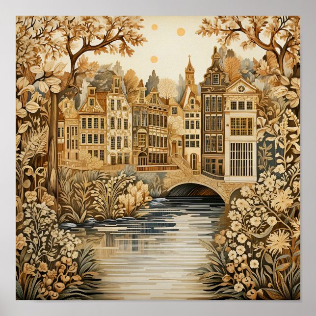 Affiche Style Vintage Amsterdam (Devant)