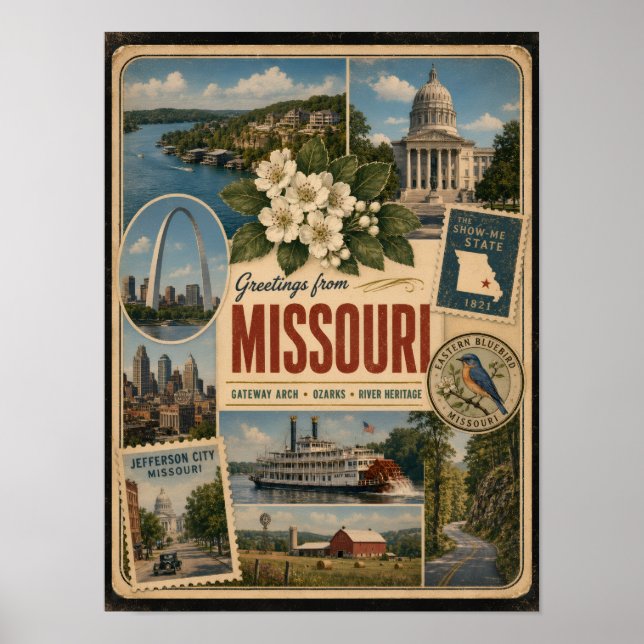 Affiche Style Vintage Authentique du Missouri (Devant)