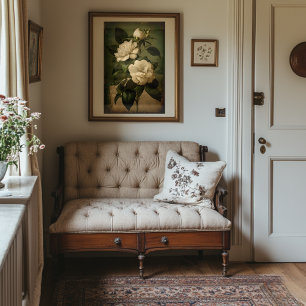 Affiche Style vintage Blanc Gardenia Art - Téléchargeable