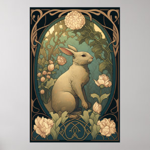 Affiche Style vintage Bunny Art de Pâques - Téléchargeable
