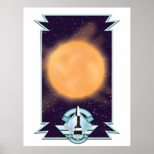 Affiche Style vintage des années 1950 logo Sci-fi