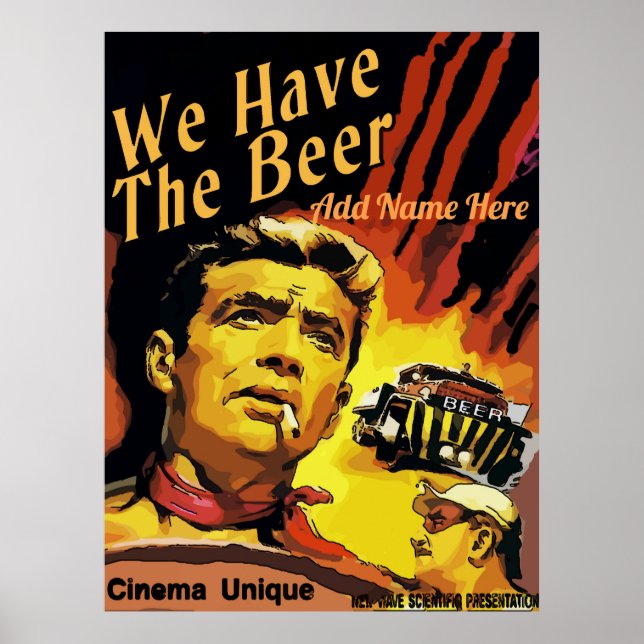 Affiche Style vintage Fake Cinema, modifier le texte (Devant)