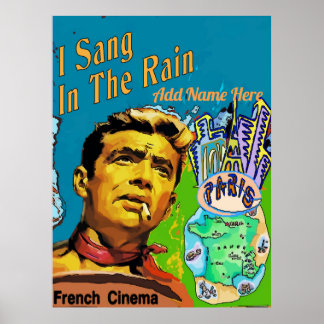 Affiche Style vintage Fake Cinema Sang Rain, modifier le t