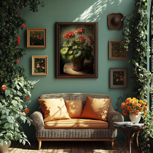 Affiche Style vintage Geranium Art - Téléchargeable