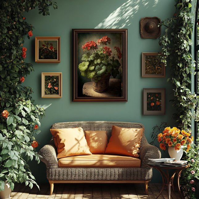 Affiche Style vintage Geranium Art - Téléchargeable (Créateur téléchargé)