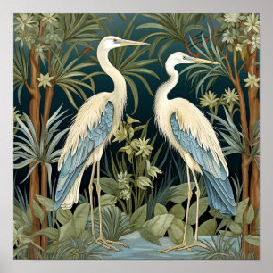 Affiche Style Vintage Great Blue Heron