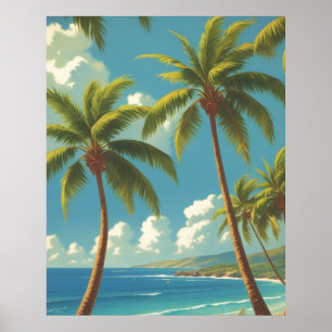 Affiche Style Vintage Hawaïen Voyage Aloha Depuis Hawaï