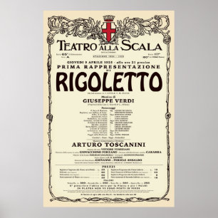 Affiche Style Vintage La Scala Rigoletto Opéra