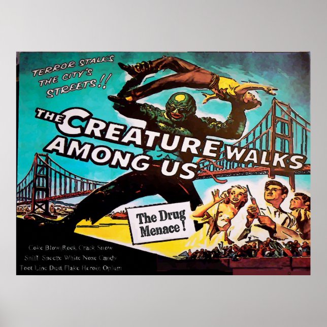 Affiche Style vintage, Menace, Faux Cinéma (Devant)