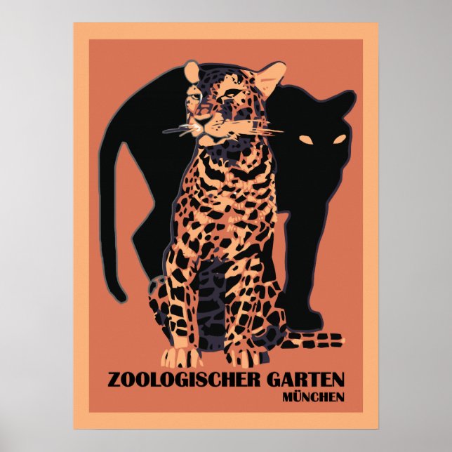 Affiche Style vintage Munich Zoo (Devant)