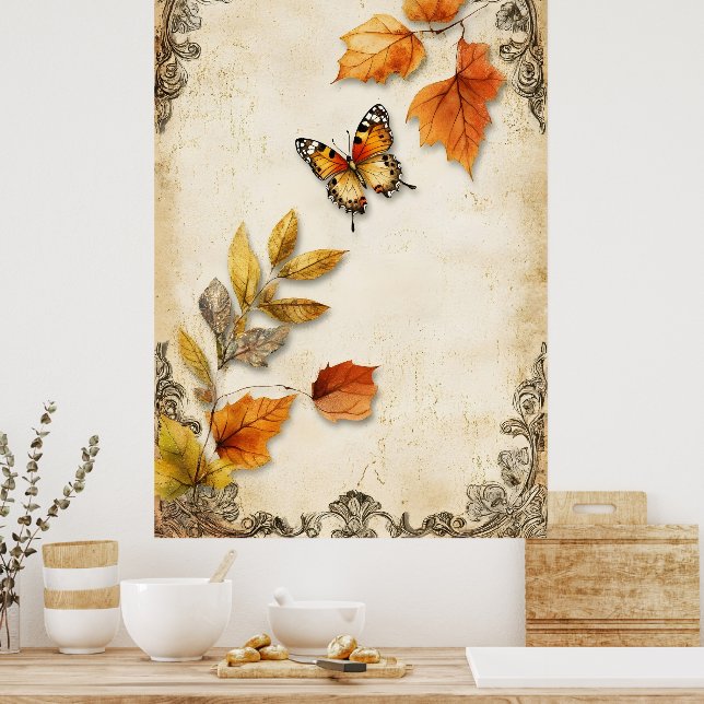 Affiche style vintage représentant l'automne (Cuisine)