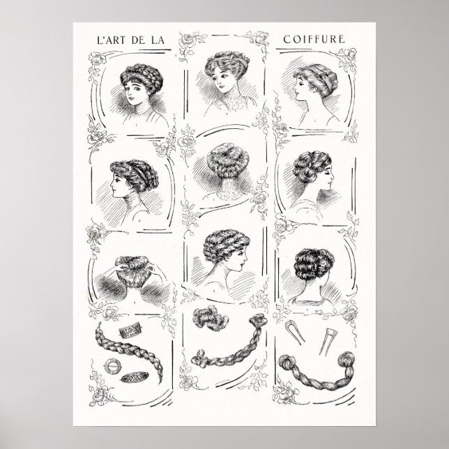 Affiche Styles de cheveux vintages pour femmes (Devant)