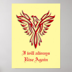 Affiche Stylisé Red Phoenix, Je me lèverai toujours