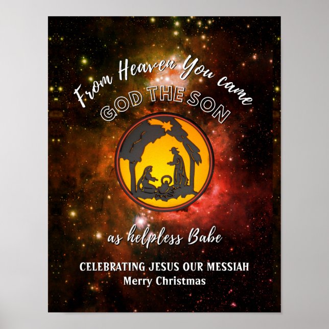 Affiche Stylish Christian Nativity HELPLESS BABE Christmas (Devant)