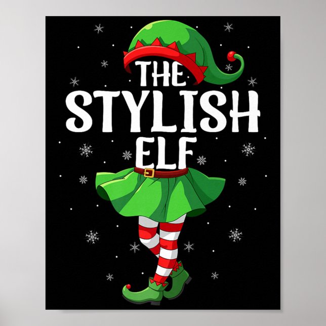 Affiche Stylish Elf Christmas Girls Women Elf Squad Xmas F (Devant)