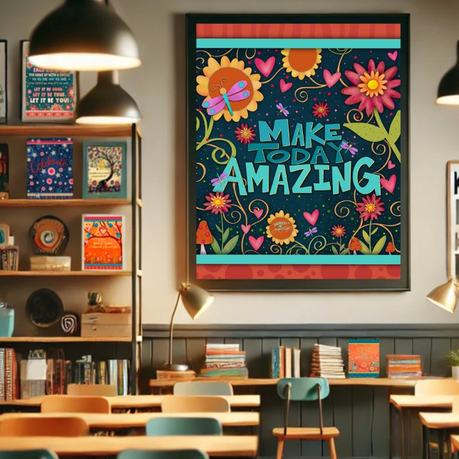 Affiche Stylish Floral Inspirational Rendre aujourd'hui Ex (Créateur téléchargé)