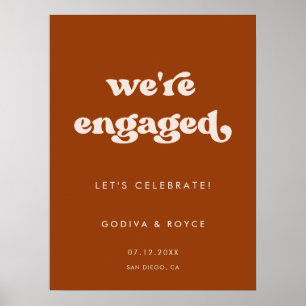 Affiche Stylish retro Burnt Orange Nous sommes engagés