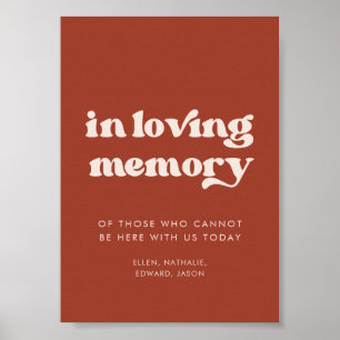 Affiche Stylish rétro Terracotta In love memory sign