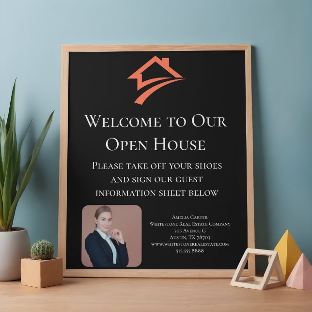 Affiche Stylish Unique Black Real Estate Agent (Stylish Unique Black Real Estate Agent Poster)