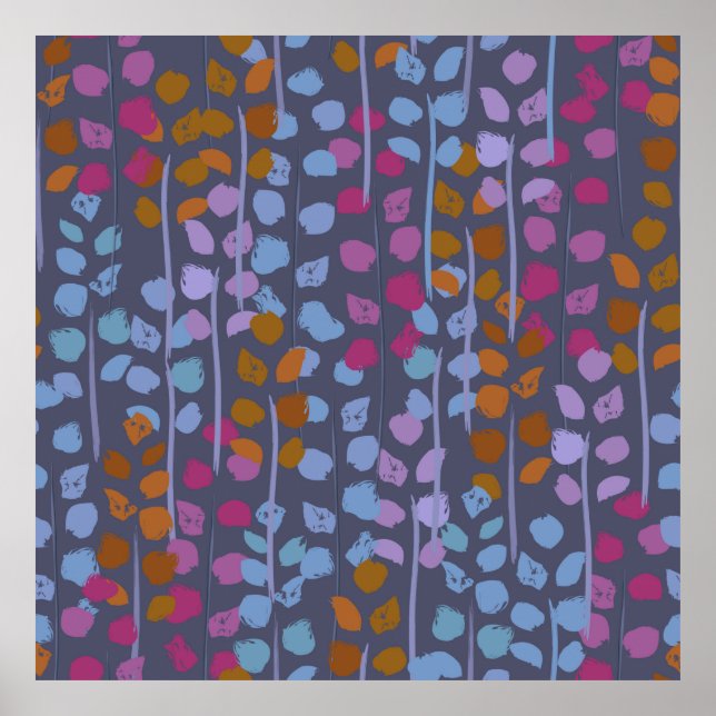 Affiche Stylized floral seamless pattern. Vintage imitatio (Devant)