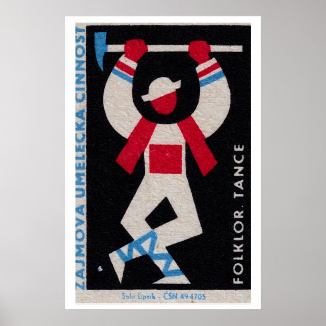 Affiche Stylized Folk Dancer Czechoslovakia 1960s-70s (Devant)