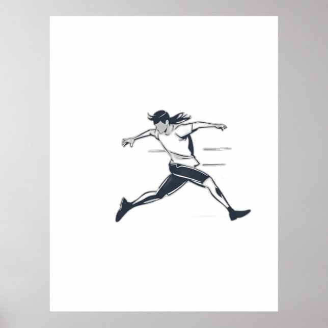 Affiche Stylized Silhouette of a Person Running Fast (Devant)