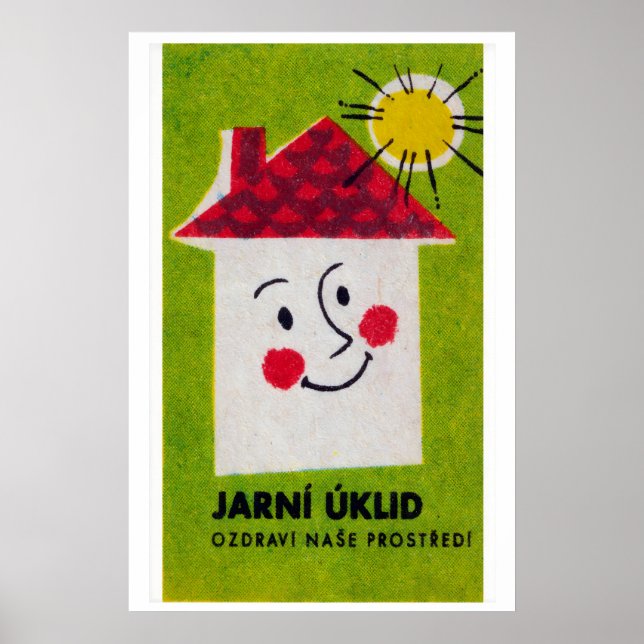 Affiche Stylized Smiling Face Czechoslovakia 1960s-70s (Devant)