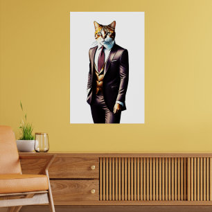 Affiche Stylo Ginger Cat Man dans son costume