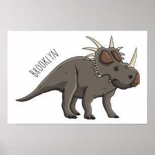 Affiche Styracosaurus cartoon illustration 