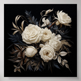 Affiche Sublimation vintage du modèle floral neutre