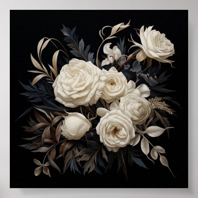 Affiche Sublimation vintage du modèle floral neutre (Devant)