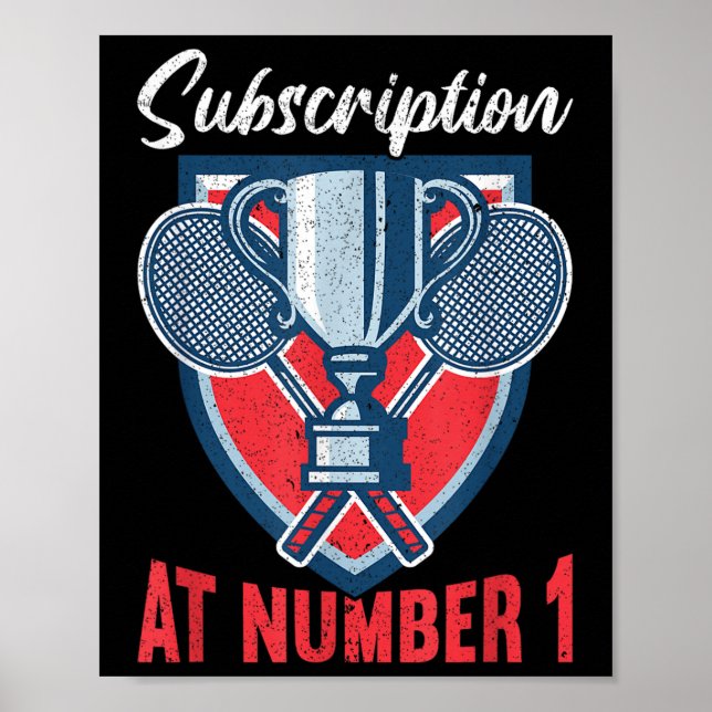 Affiche Subscription At Number 1 Funny Badminton  (Devant)