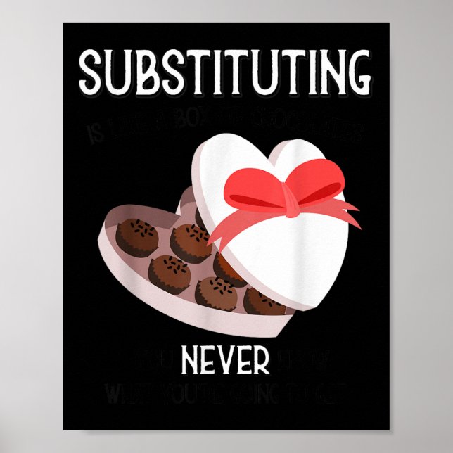 Affiche Substitute School Teacher Valentine S Day Gift For (Devant)