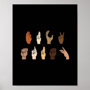 Affiche Subtil anti-trump Blm Langue des signes américaine