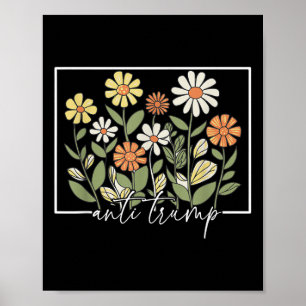 Affiche Subtil démocrate de la fleur florale anti-Trump
