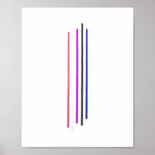 Affiche Subtil Genderfluide Fierté GenreFluid Indicateur
