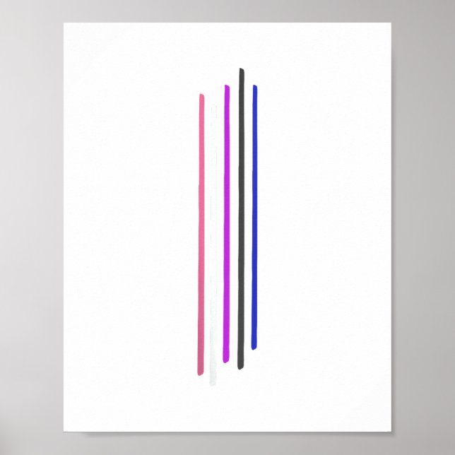Affiche Subtil Genderfluide Fierté GenreFluid Indicateur (Devant)
