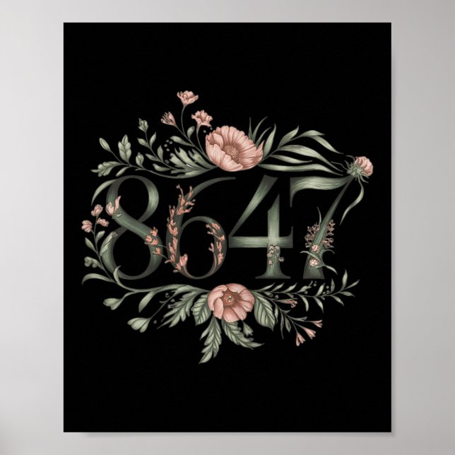 Affiche Subtle Anti Trump 8647 Floral Boho Président (Devant)