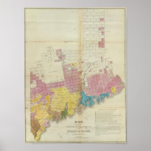 Affiche Subventions et ventes de terrains du Maine, Maine