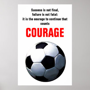 Affiche Succès Courage Football Football Inspiration