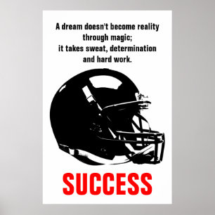Affiche Succès Football Motivation Art Inspirationnel