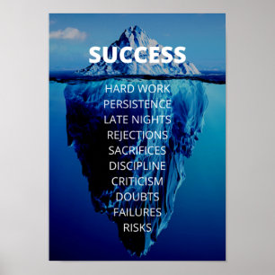 Affiche Succès Iceberg Entrepreneur et motivation de bure