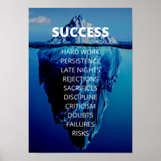 Affiche Succès Iceberg Entrepreneur et motivation de burea