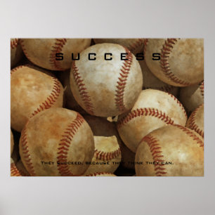 Affiche Success Baseball Artwork Motivational Inspire